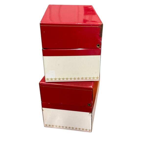 Vintage Campbells Soup Metal Recipe Holders Two Storage Boxes Empty - Picture 5 of 7